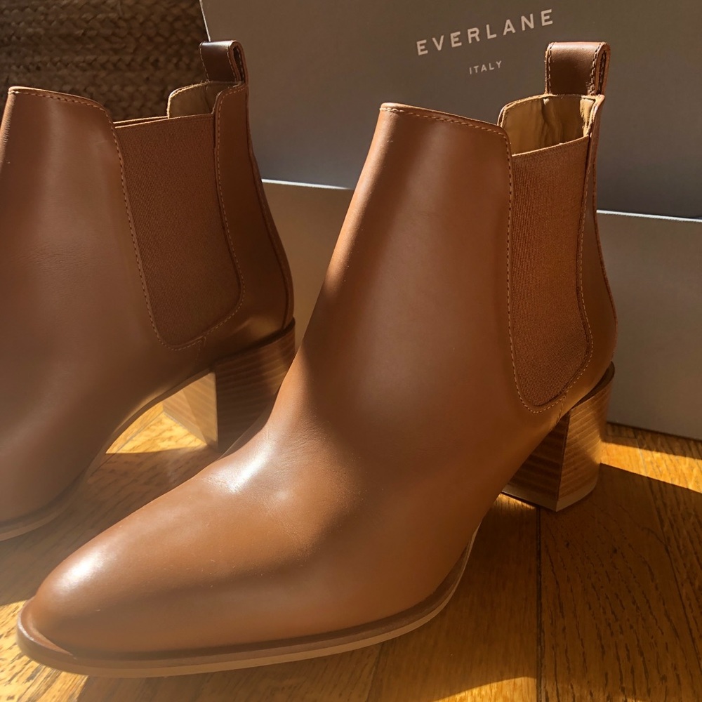 Everlane Heeled Boot in Cognac